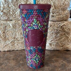 Starbucks 24 Ounce Flower Etched Tumbler